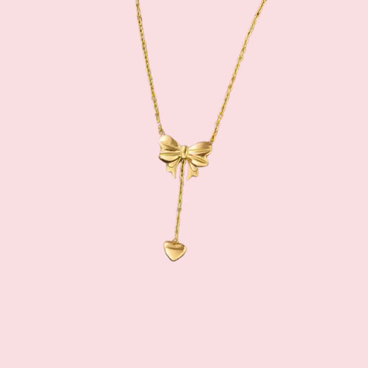 Bow Heart Necklace