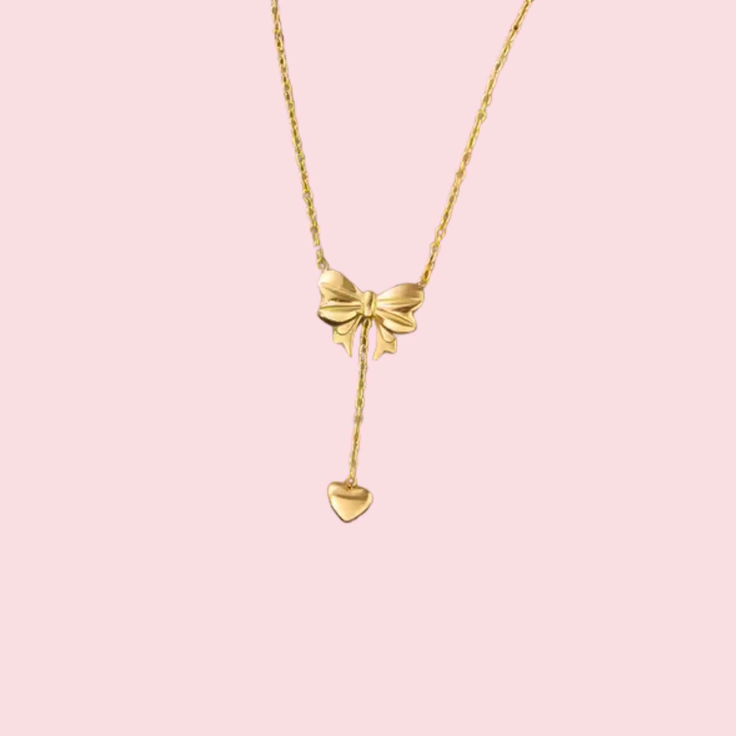 Bow Heart Necklace