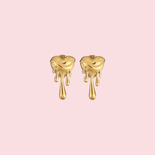 Drip Heart Studs